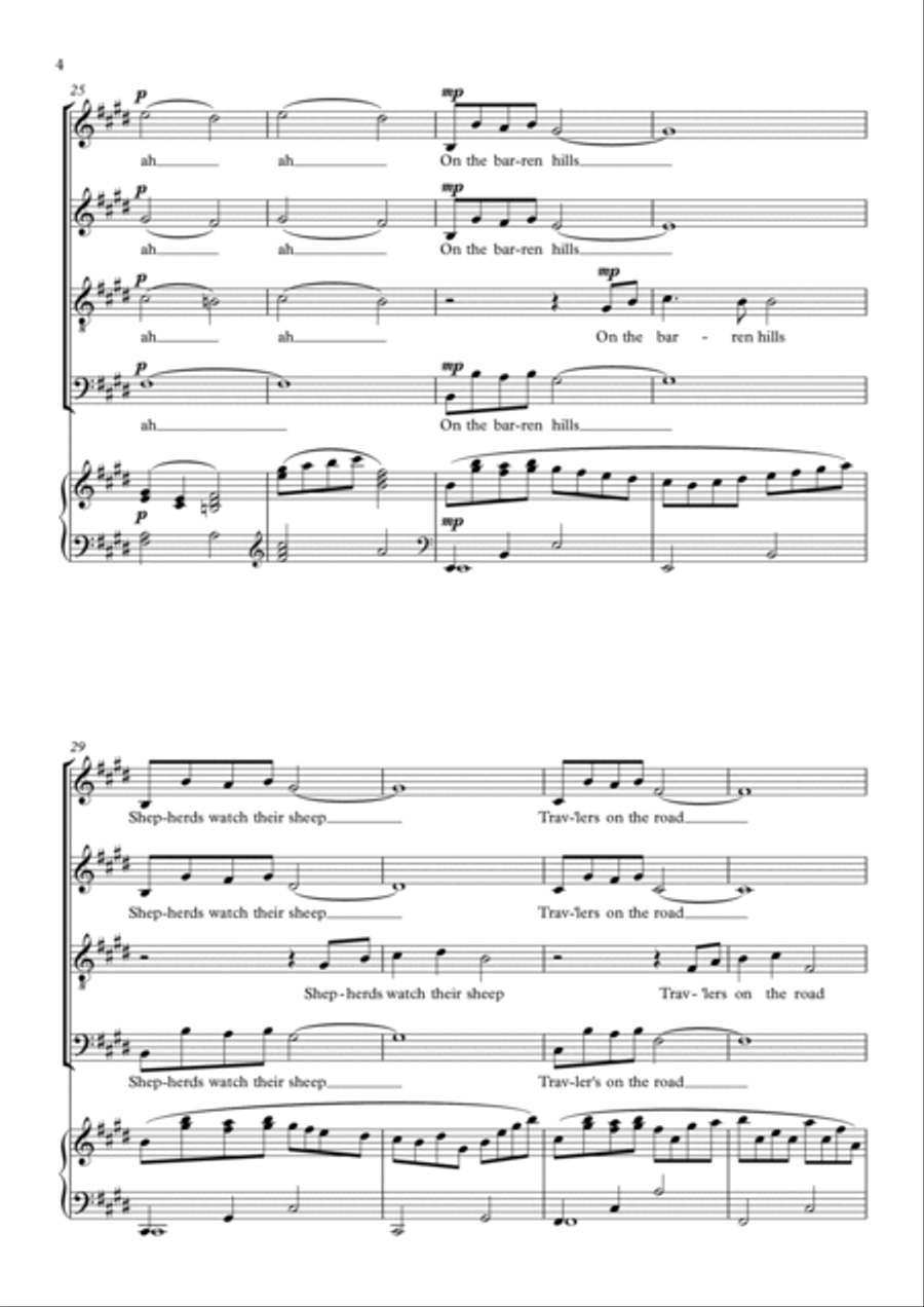 One Starry Night - A Christmas Carol 4-Part scores gallery preview page 4