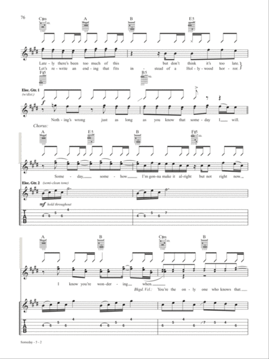 Someday Guitar Tablature scores gallery preview page 2