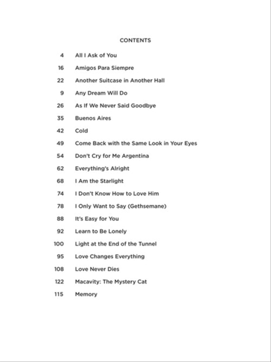 Andrew Lloyd Webber - Unmasked: The Platinum Collection Piano, Vocal, Guitar scores gallery preview page 2