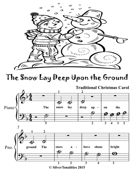 The Snow Lay Deep Upon the Ground Beginner Piano Sheet Music 2nd Edition