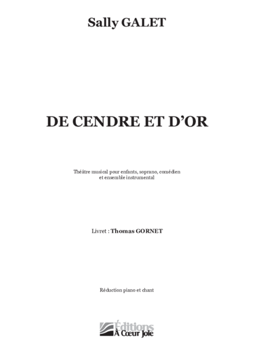 De cendre et d'or- choir and piano (reduction)