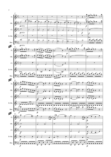 Mozart: Divertimento No.16 in Eb K289 Mvt.IV Finale (Presto) - wind quintet image number null