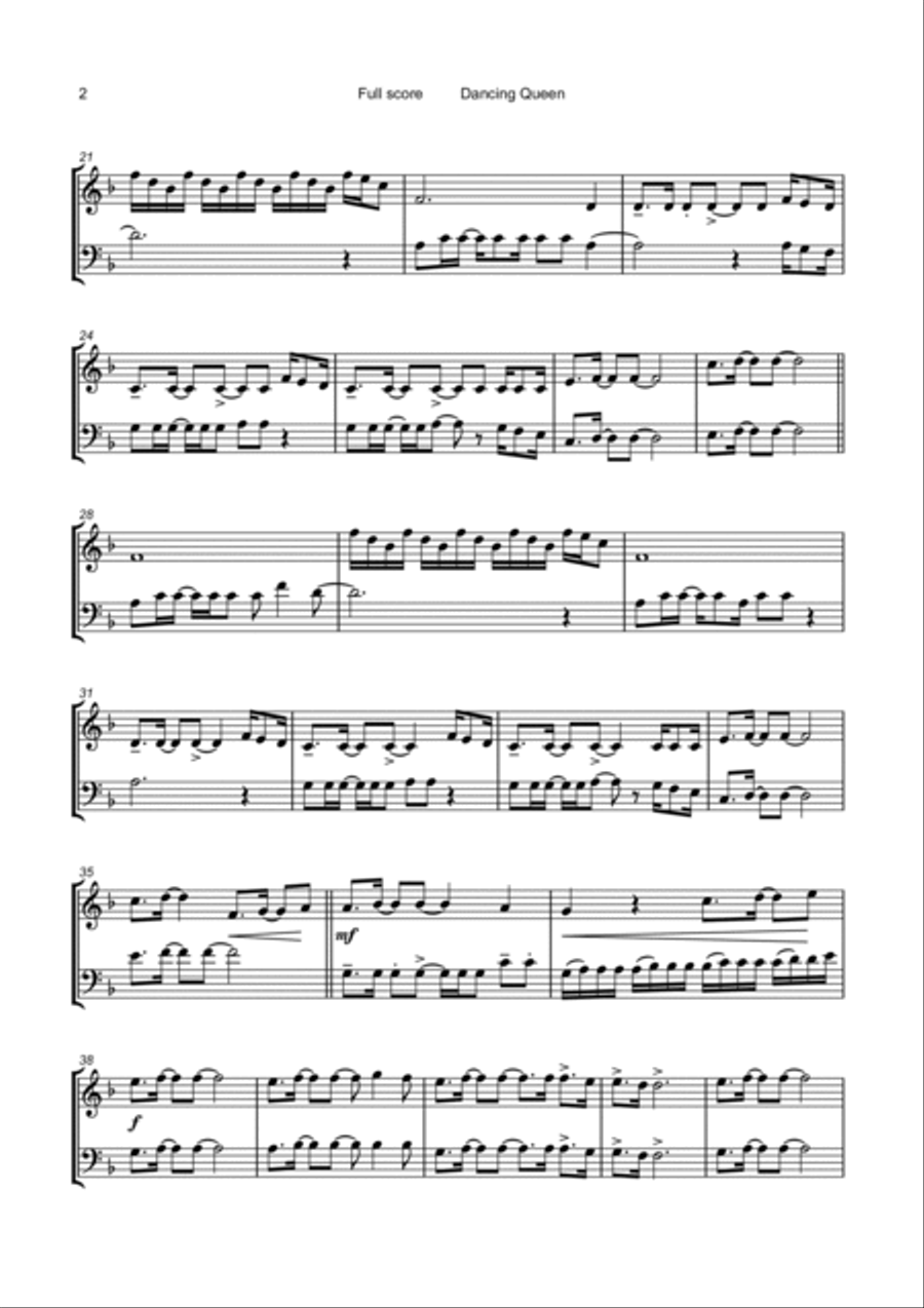 Dancing Queen String Duet scores gallery preview page 3