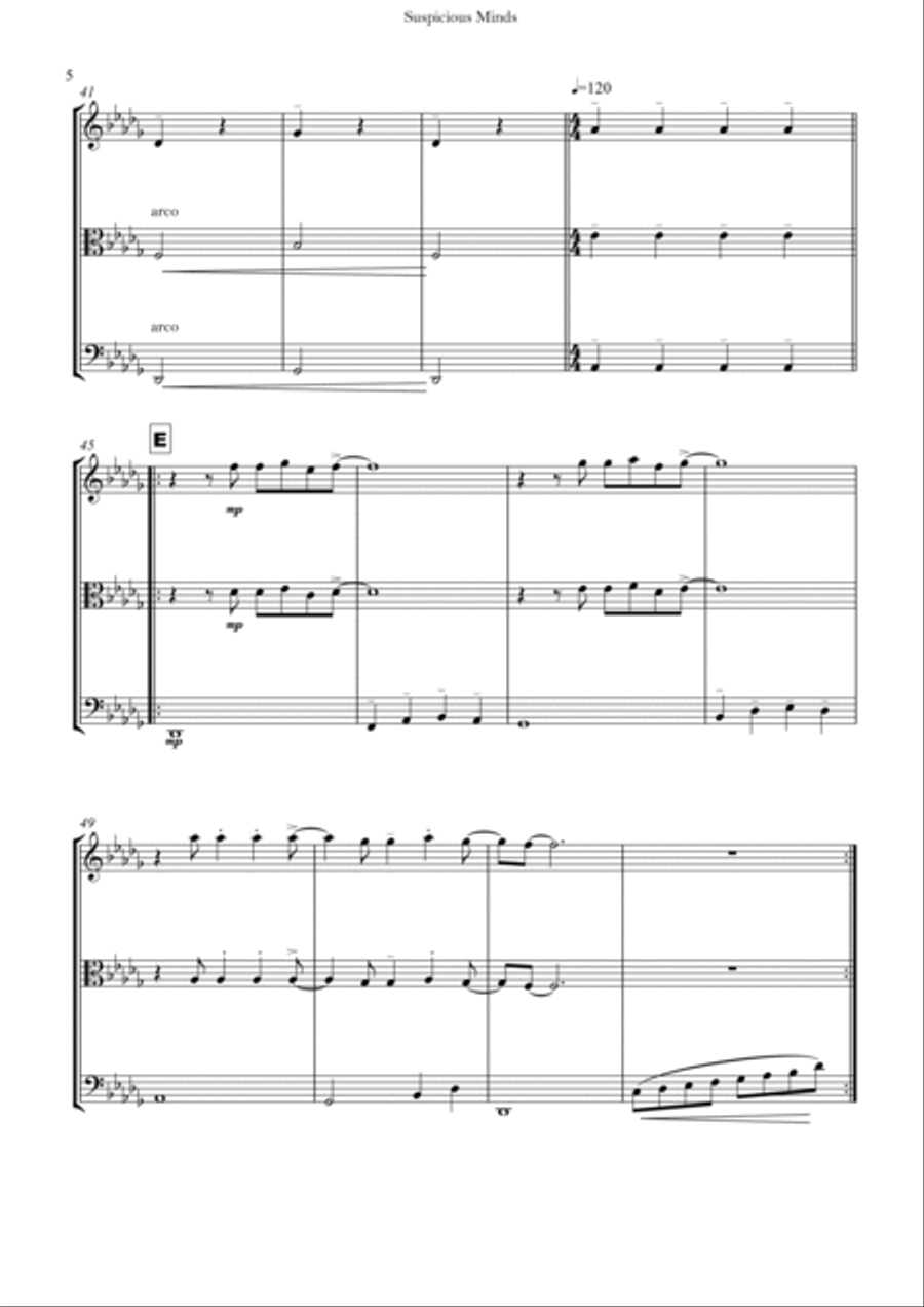 Suspicious Minds String Trio scores gallery preview page 5