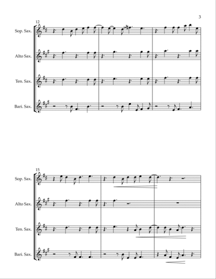 Naruto's Daily Life Naruto's Daily Life Woodwind Quartet scores gallery preview page 3
