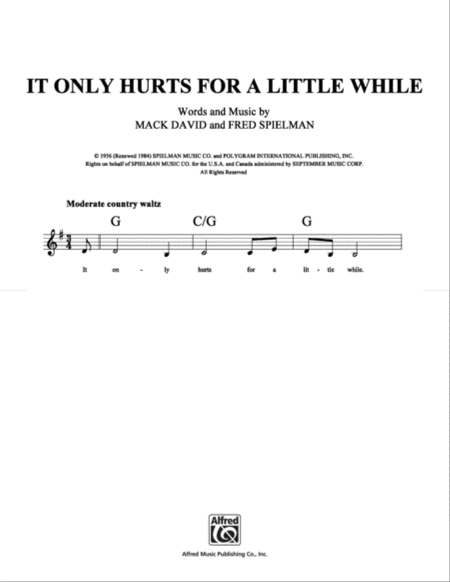 It Only Hurts For a Little While School and Community scores gallery preview page 1