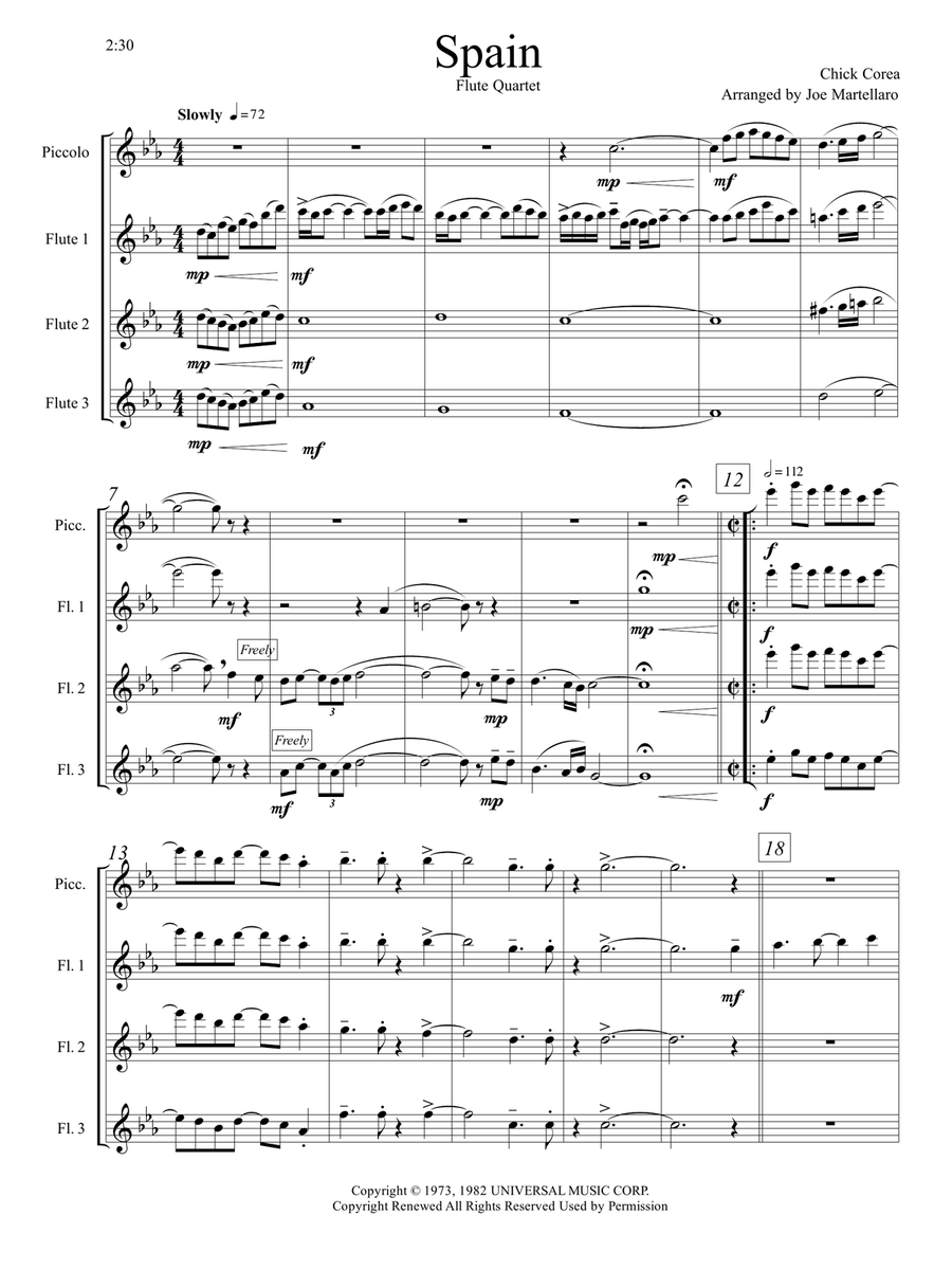 Spain Flute Quartet scores gallery preview page 2
