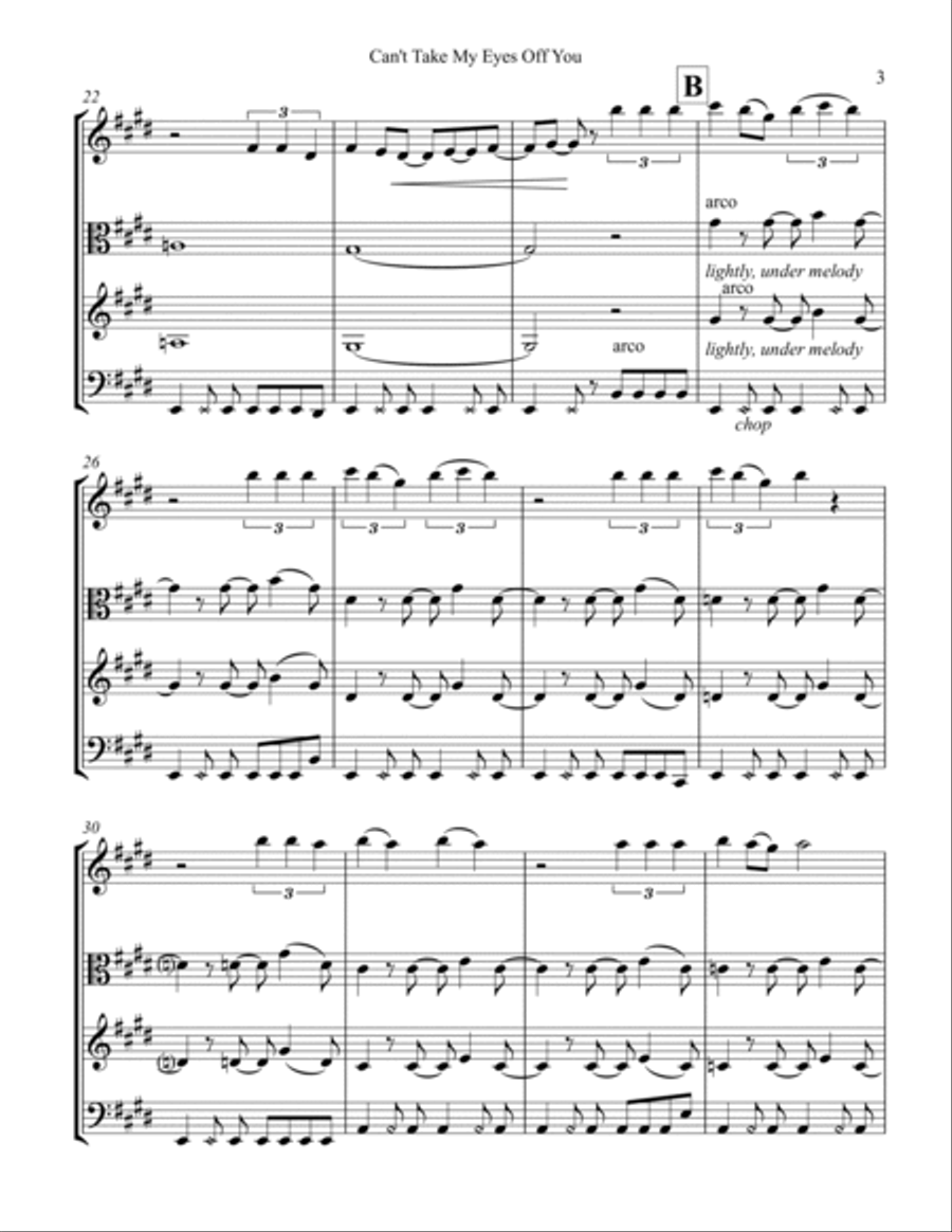 Can't Take My Eyes Off Of You String Trio scores gallery preview page 3