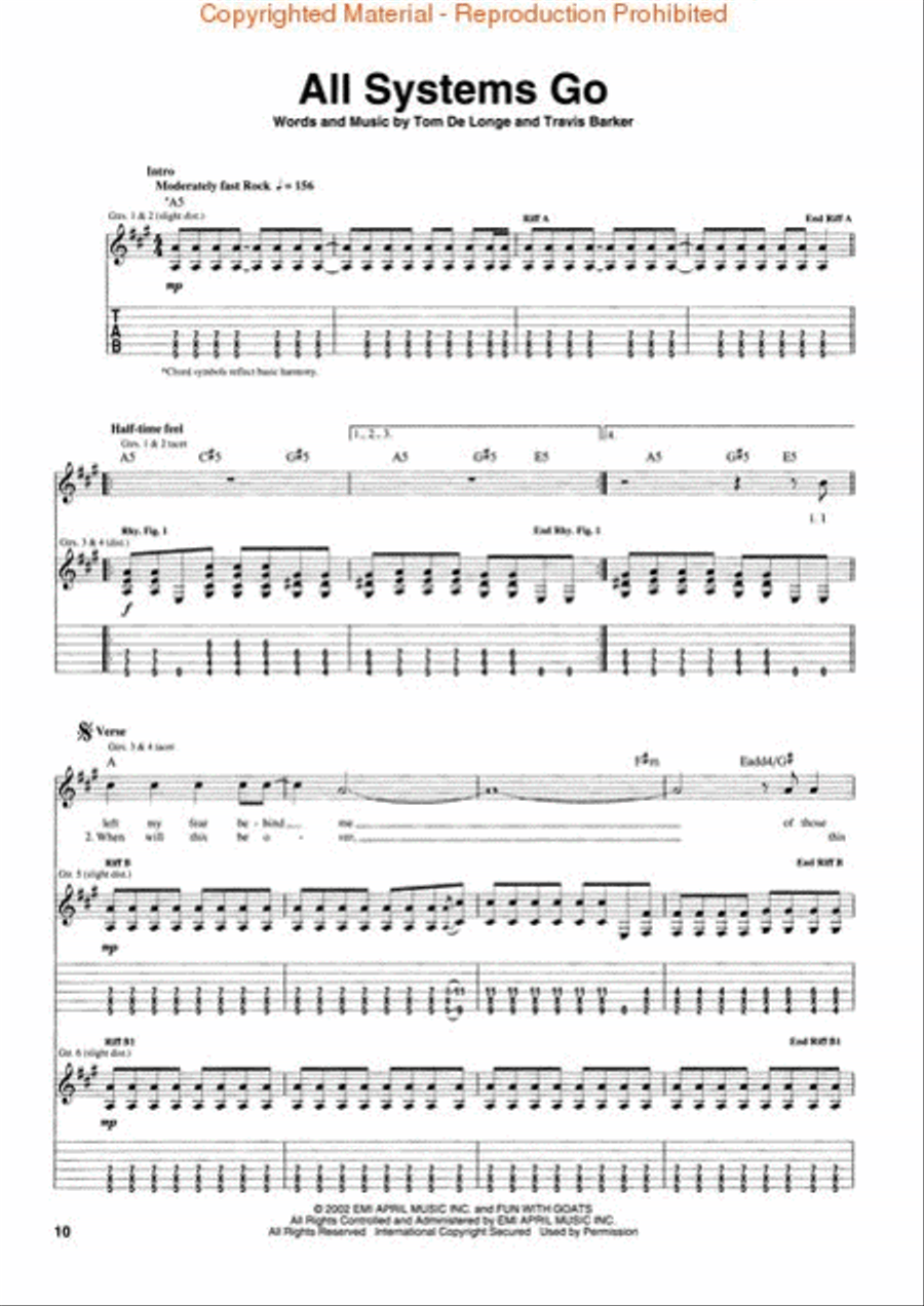 Box Car Racer Electric Guitar scores gallery preview page 3
