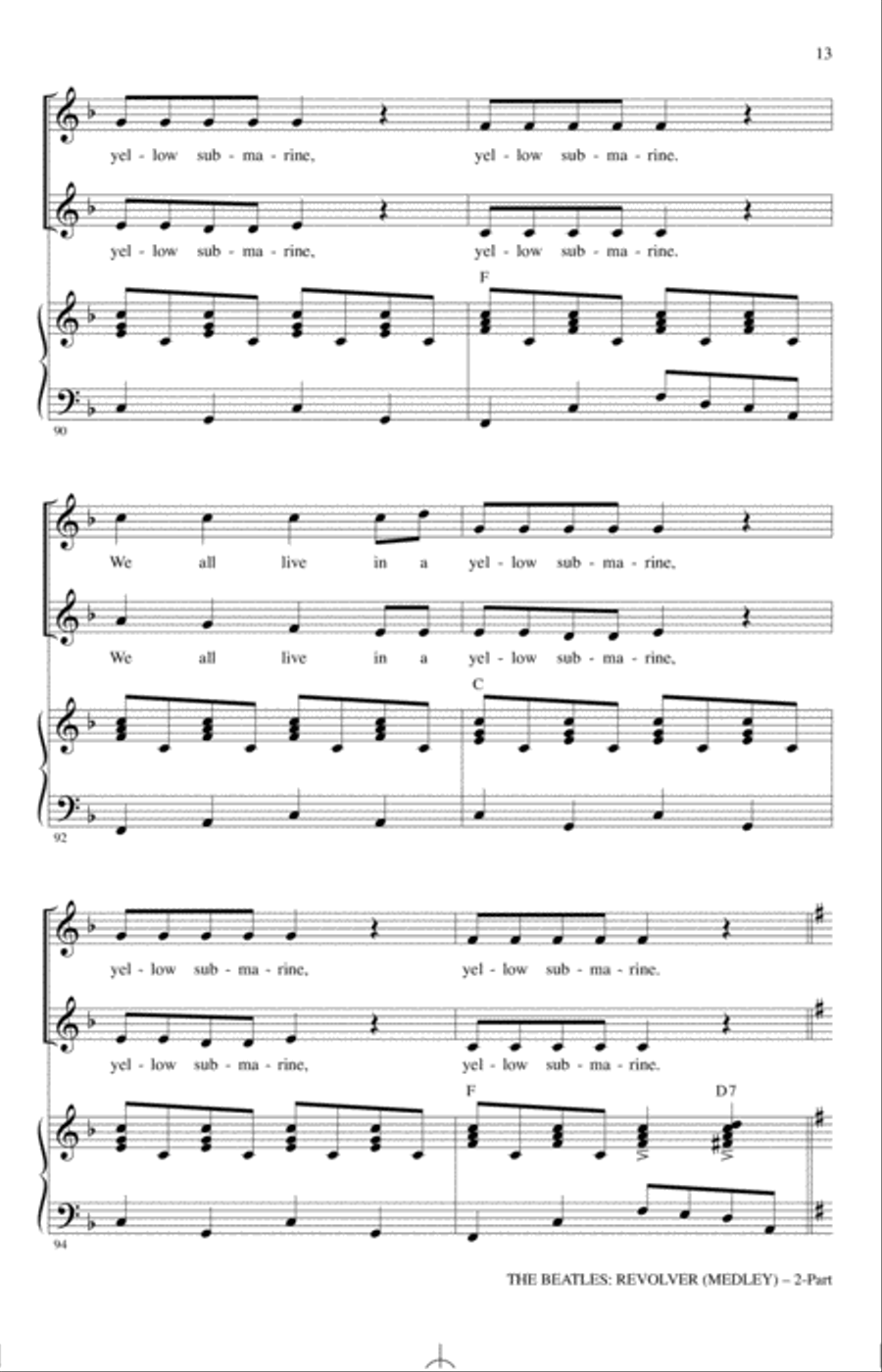 The Beatles: Revolver (Medley) (arr. Alan Billingsley) 2-Part scores gallery preview page 12