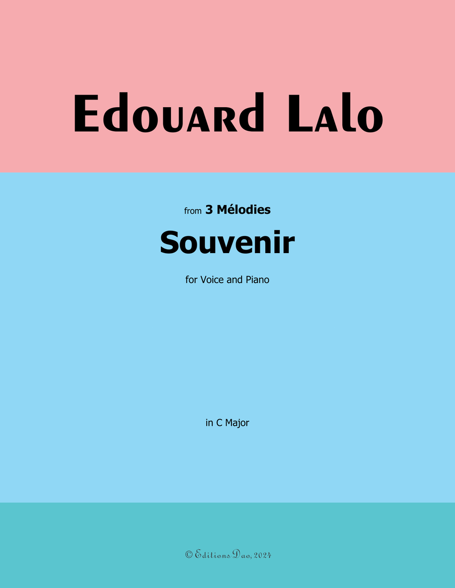 Souvenir, by Edouard Lalo, in C Major Piano, Vocal scores gallery preview page 1