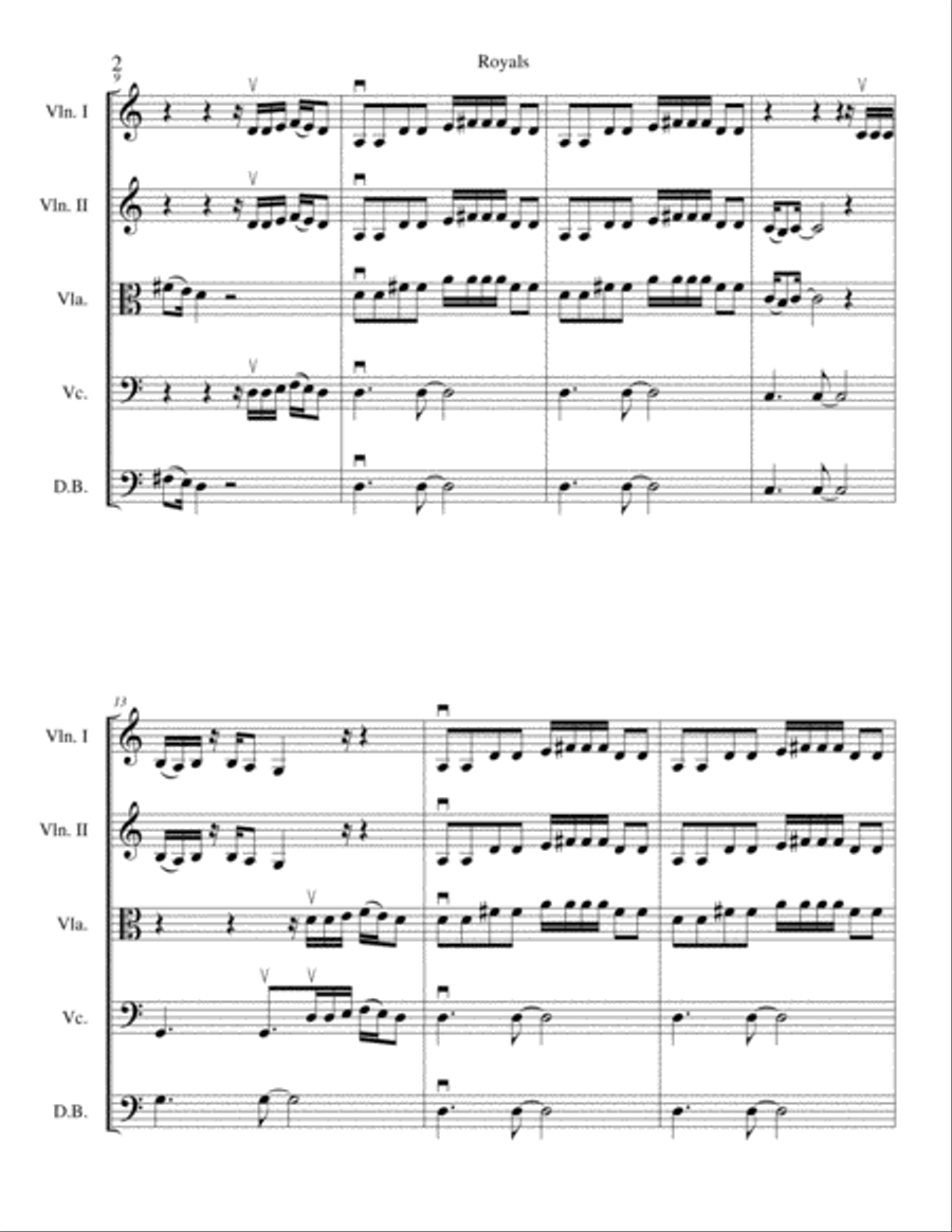 Royals String Orchestra scores gallery preview page 2