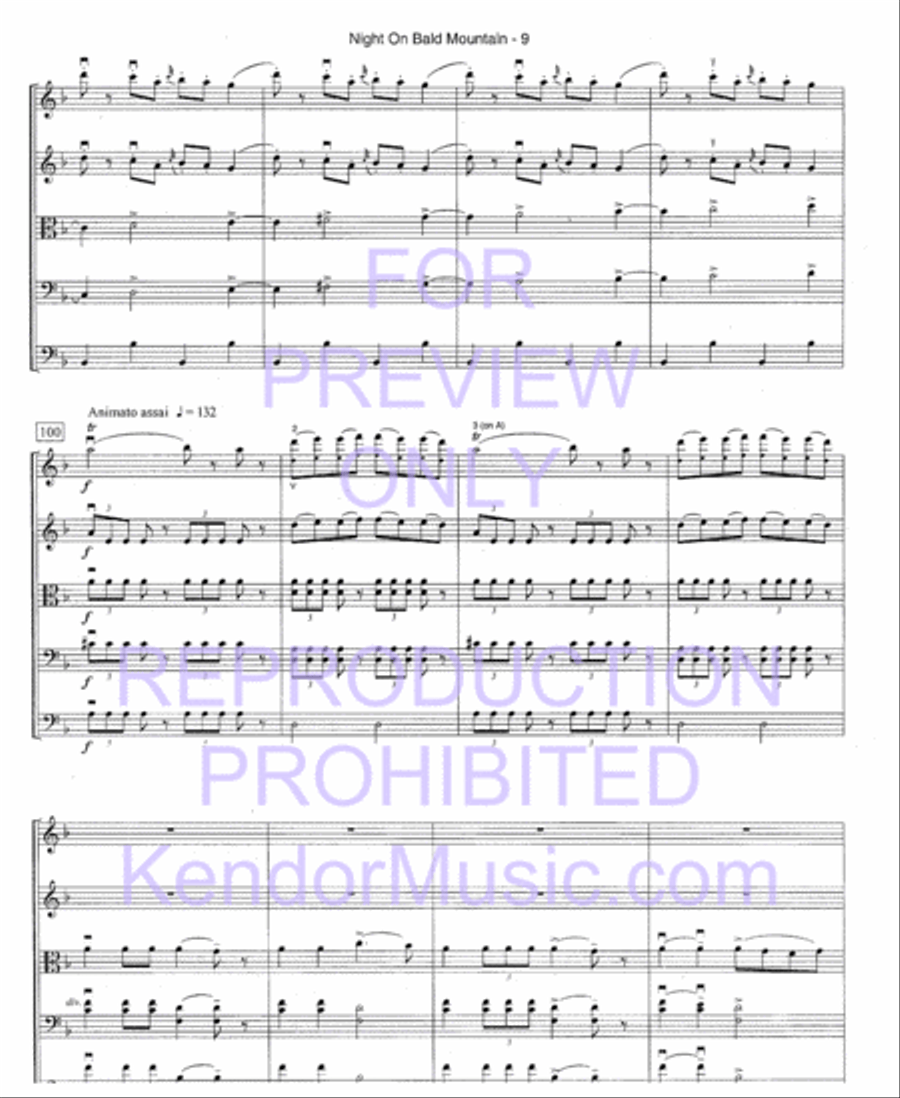Night On Bald Mountain (Full Score) String Orchestra scores gallery preview page 12
