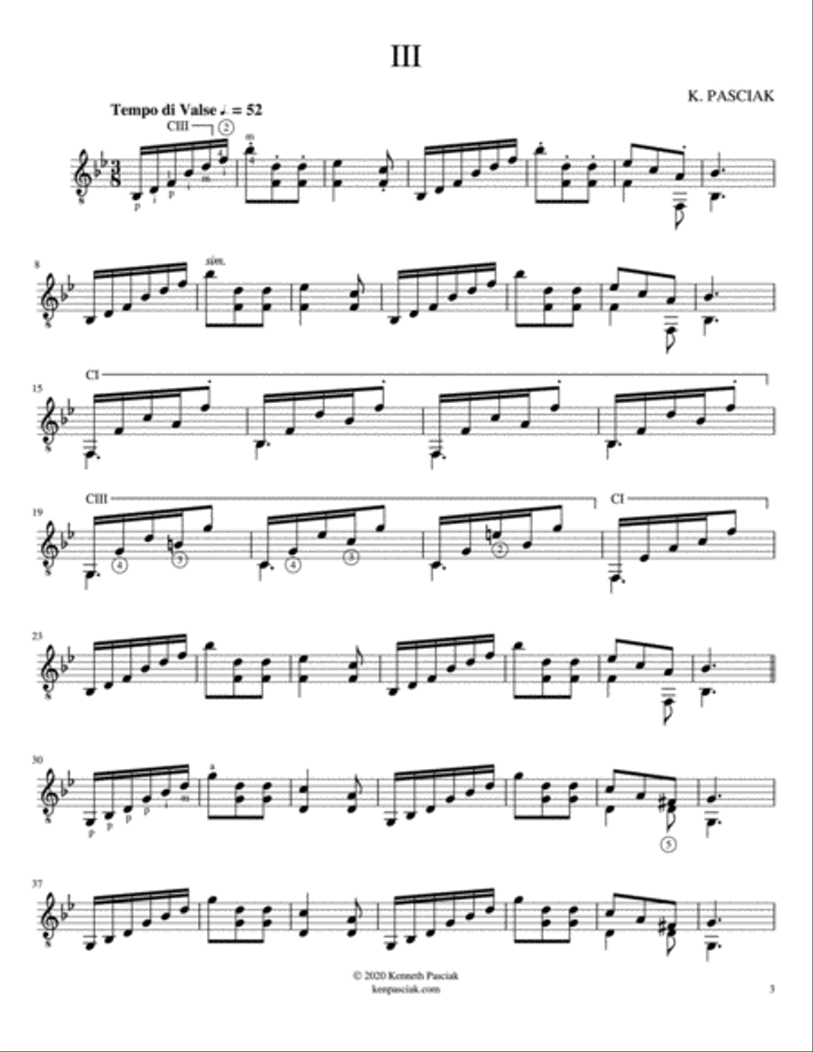 Five Studies in B-flat for Guitar Classical Guitar scores gallery preview page 5