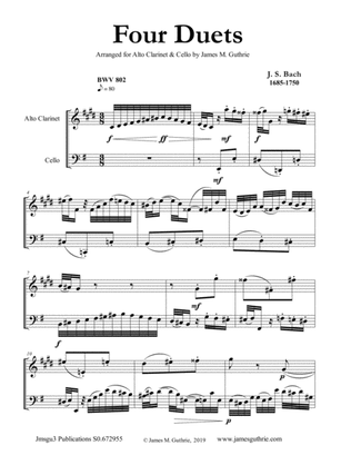 Bach: Four Duets for Alto Clarinet & Cello
