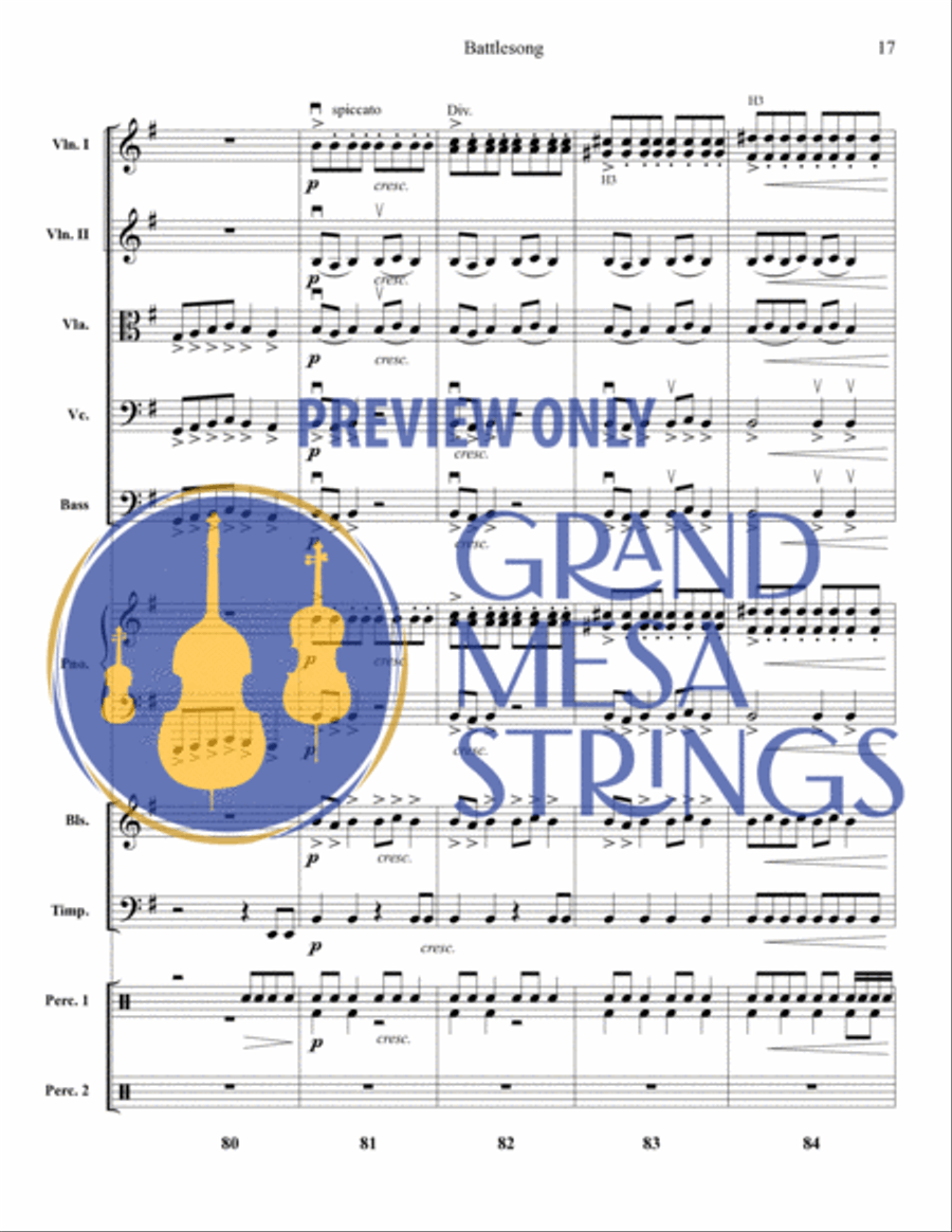 Battlesong String Orchestra scores gallery preview page 18