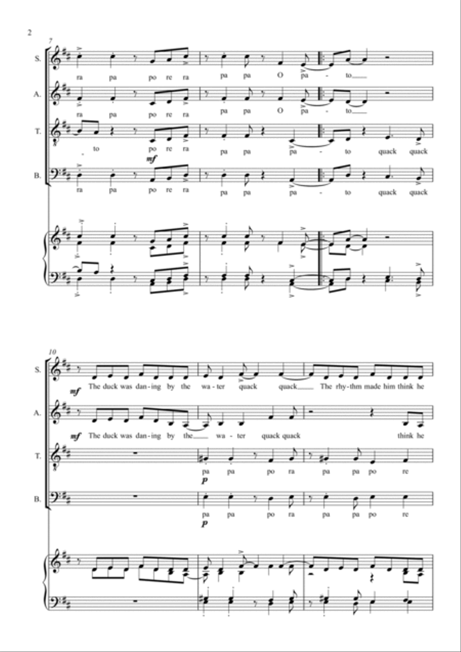 O Pato (the Duck) 4-Part scores gallery preview page 2