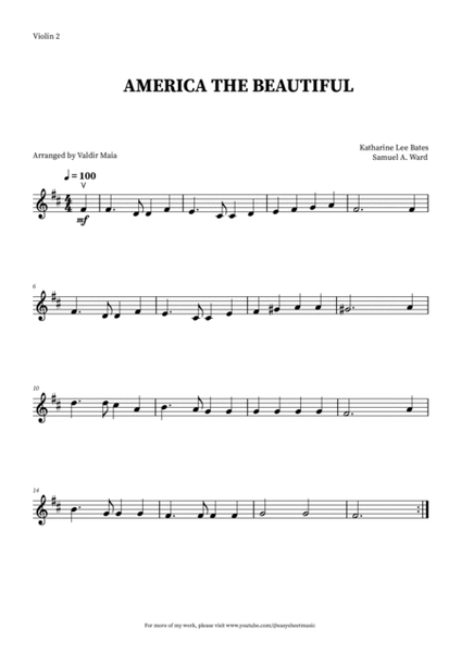 America The Beautiful - String Quintet (+CHORDS) image number null