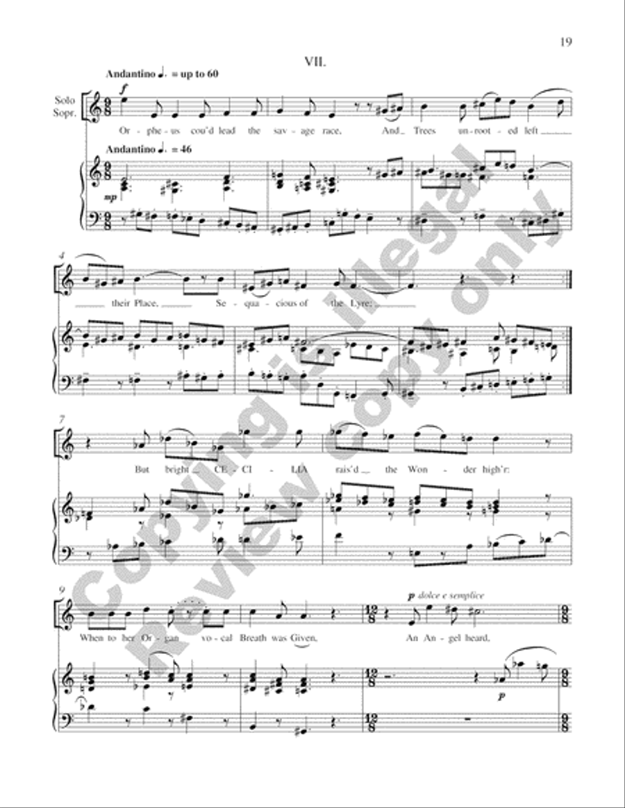 A Song for St. Cecilia's Day (Piano/Choral Score)