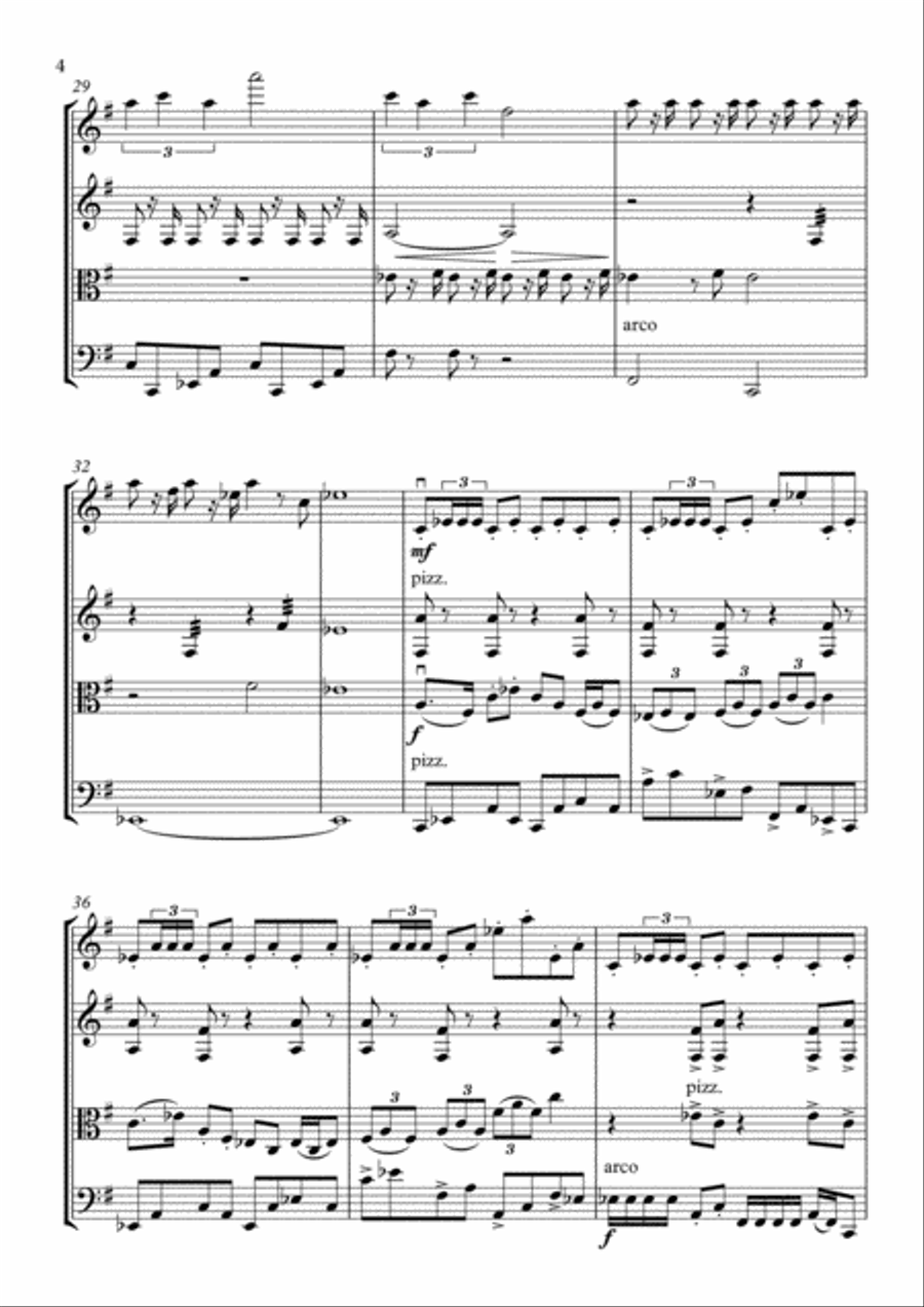 4 notes for 4 strings String Quartet scores gallery preview page 4