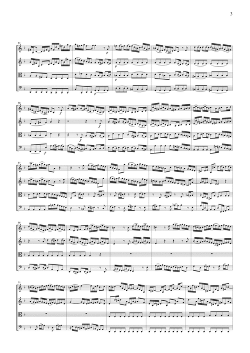 J.S.Bach Brandenburg Concerto No.6, all mvts. for String Quartet, for string quartet, CB227 image number null