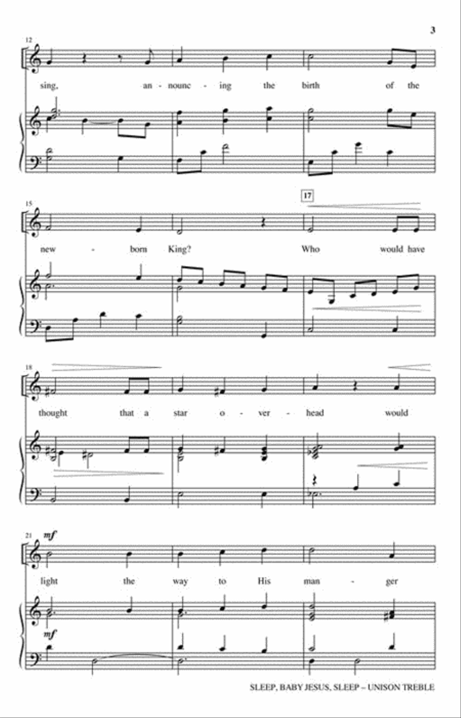 Sleep, Baby Jesus, Sleep Sleep, Baby Jesus, Sleep Unison Choir scores gallery preview page 3