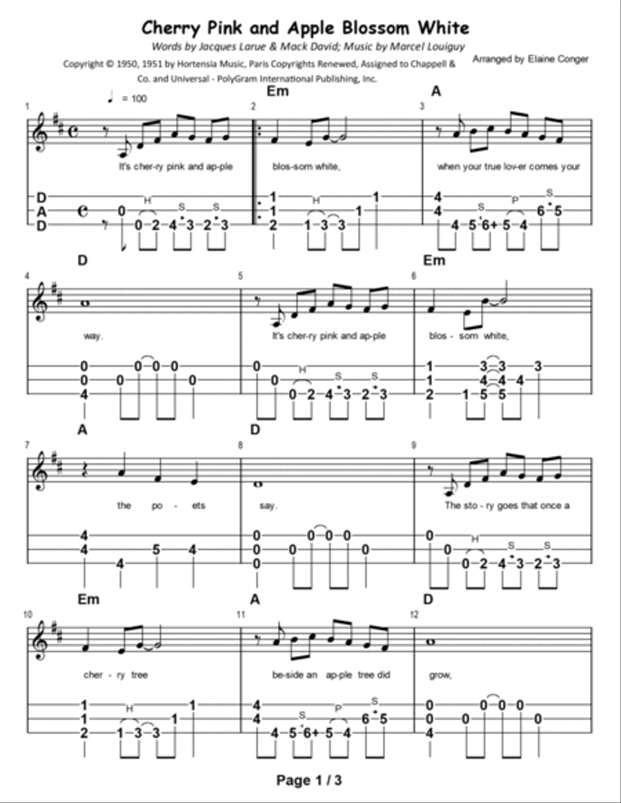 Cherry Pink And Apple Blossom White Dulcimer scores gallery preview page 2