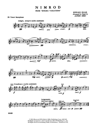 Nimrod (from Elgar's Variations): B-flat Tenor Saxophone