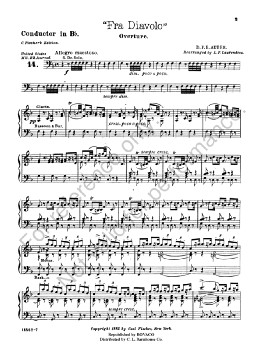 Fra Diavolo Overture Concert Band scores gallery preview page 4