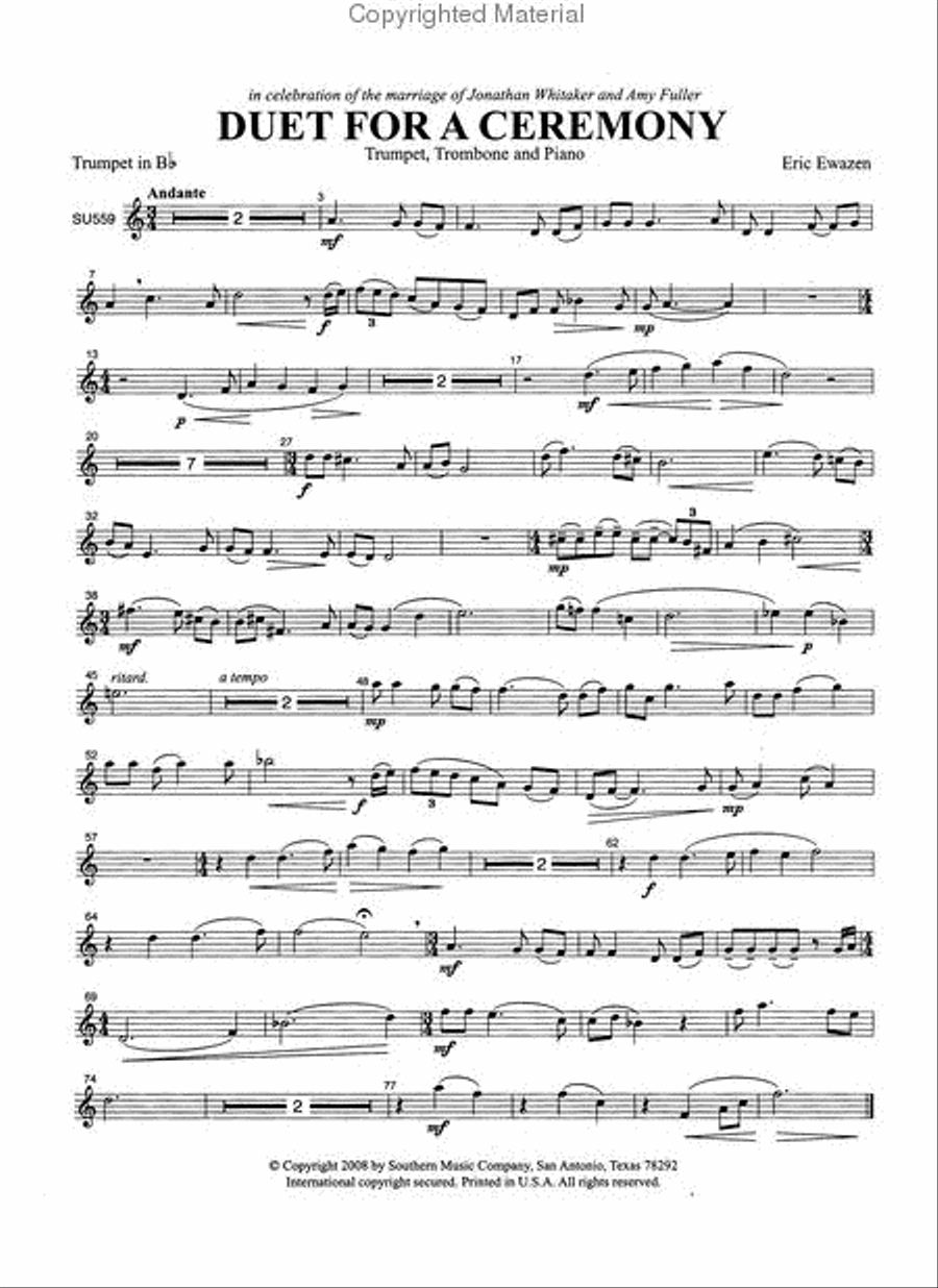 Duet for a Ceremony (Love One Another) Brass Duet scores gallery preview page 3