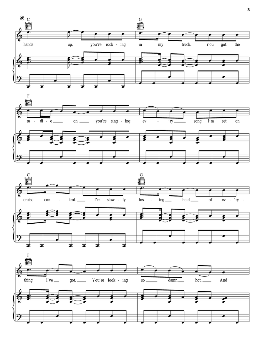 I Don't Want This Night To End Piano, Vocal, Guitar scores gallery preview page 3
