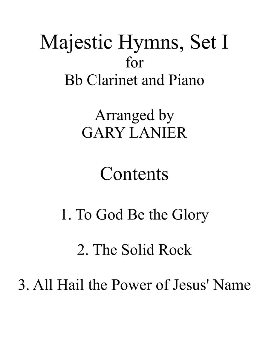 MAJESTIC HYMNS, SET I (Duets for Bb Clarinet & Piano) B-Flat Clarinet scores gallery preview page 2