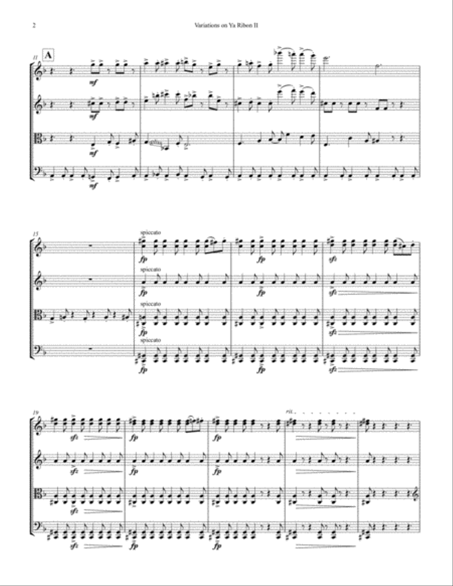 Variations On Ya Ribon String Quartet scores gallery preview page 6