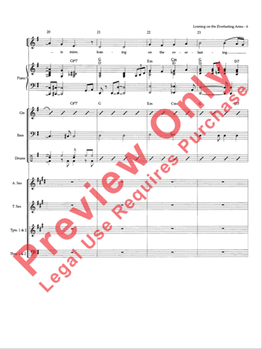 Leaning on the Everlasting Arms Choir scores gallery preview page 7