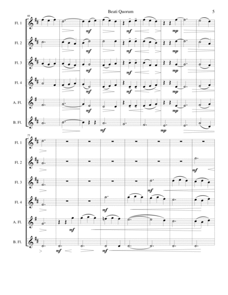 Beati Quorum Via for flute sextet or flute choir image number null