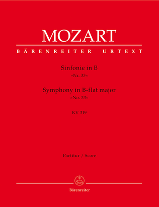 Book cover for Symphony, No. 33 B flat major, KV 319