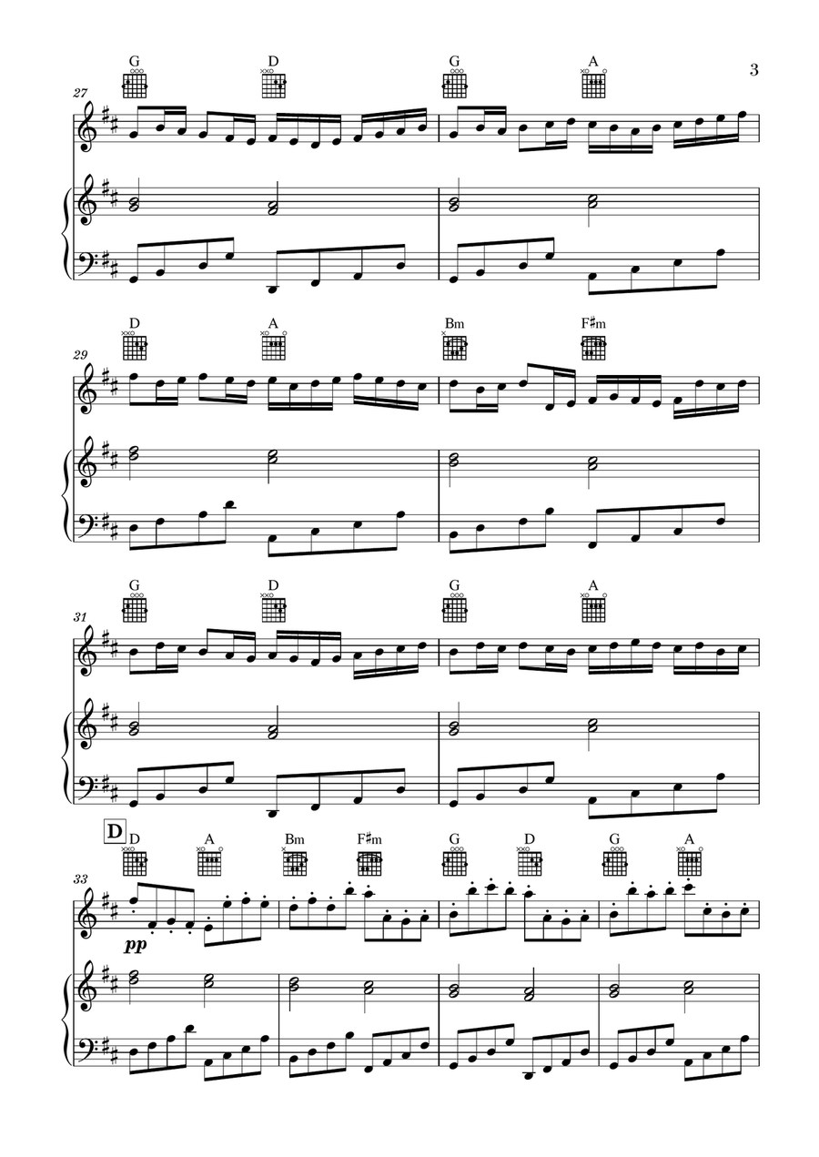 Canon in D for Violin and Piano with Guitar Chords Canon in D for Violin and Piano with Guitar Chords Small Ensemble scores gallery preview page 3