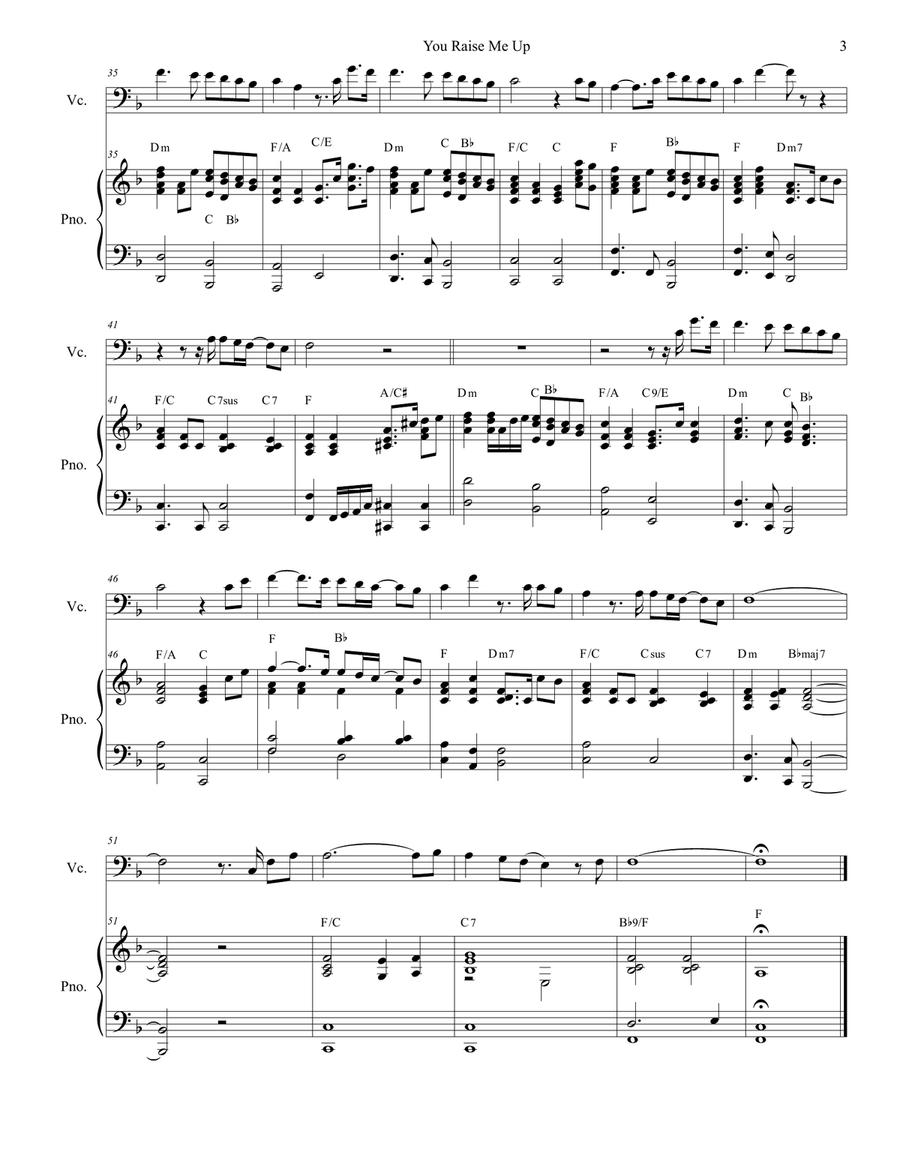 You Raise Me Up Piano scores gallery preview page 3