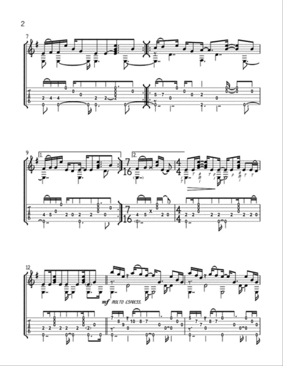 2000 Miles (with tab) Guitar Tablature scores gallery preview page 2