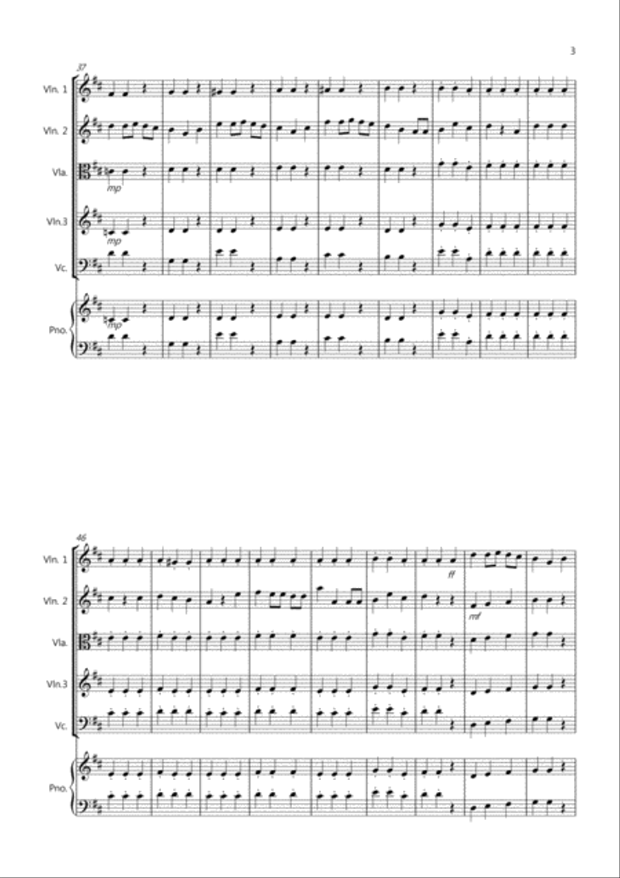 We wish you a Merry Christmas for String Quartet String Quartet scores gallery preview page 3