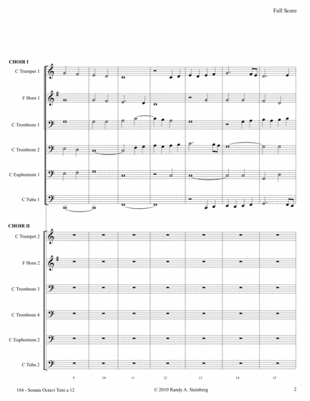 Sonata Octavi Toni a 12 - No. 184 by Giovanni Gabrieli Brass Ensemble - Digital Sheet Music