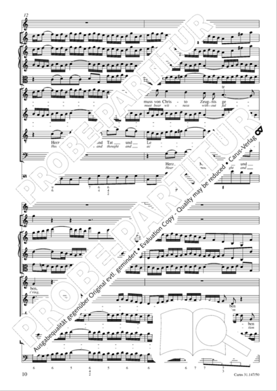 Heart and mouth and thought and action (Herz und Mund und Tat und Leben) (Herz und Mund und Tat und Leben) 4-Part scores gallery preview page 11