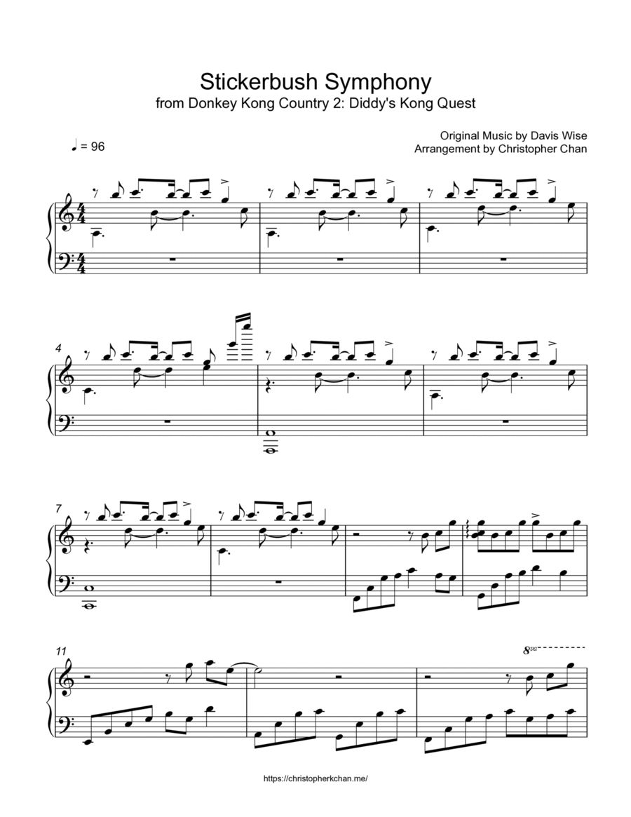 Stickerbush Symphony Piano Solo scores gallery preview page 1