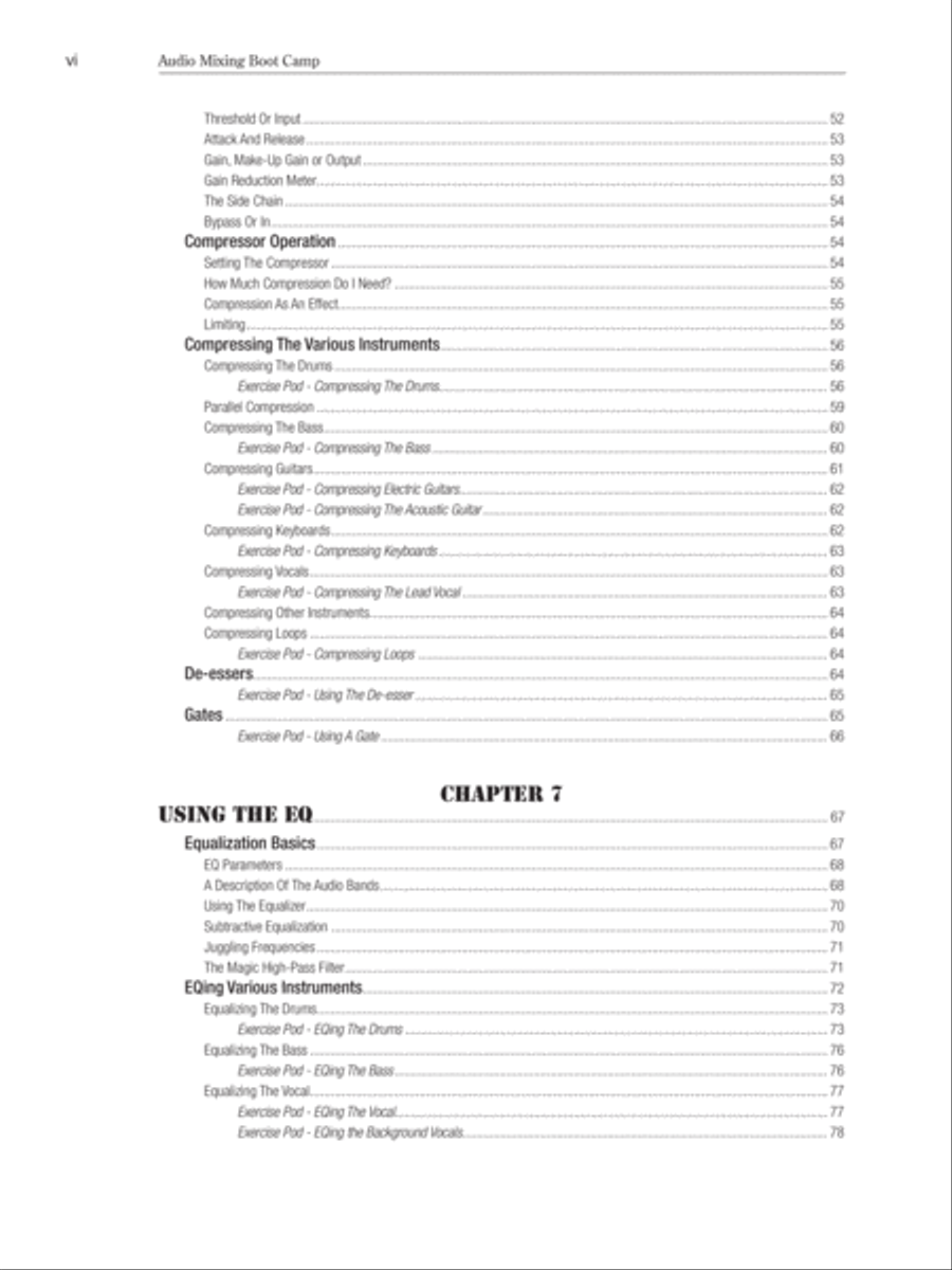 Audio Mixing Boot Camp Textbook scores gallery preview page 15