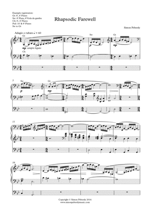 Organ Rhapsodic Farewell by Simon Peberdy