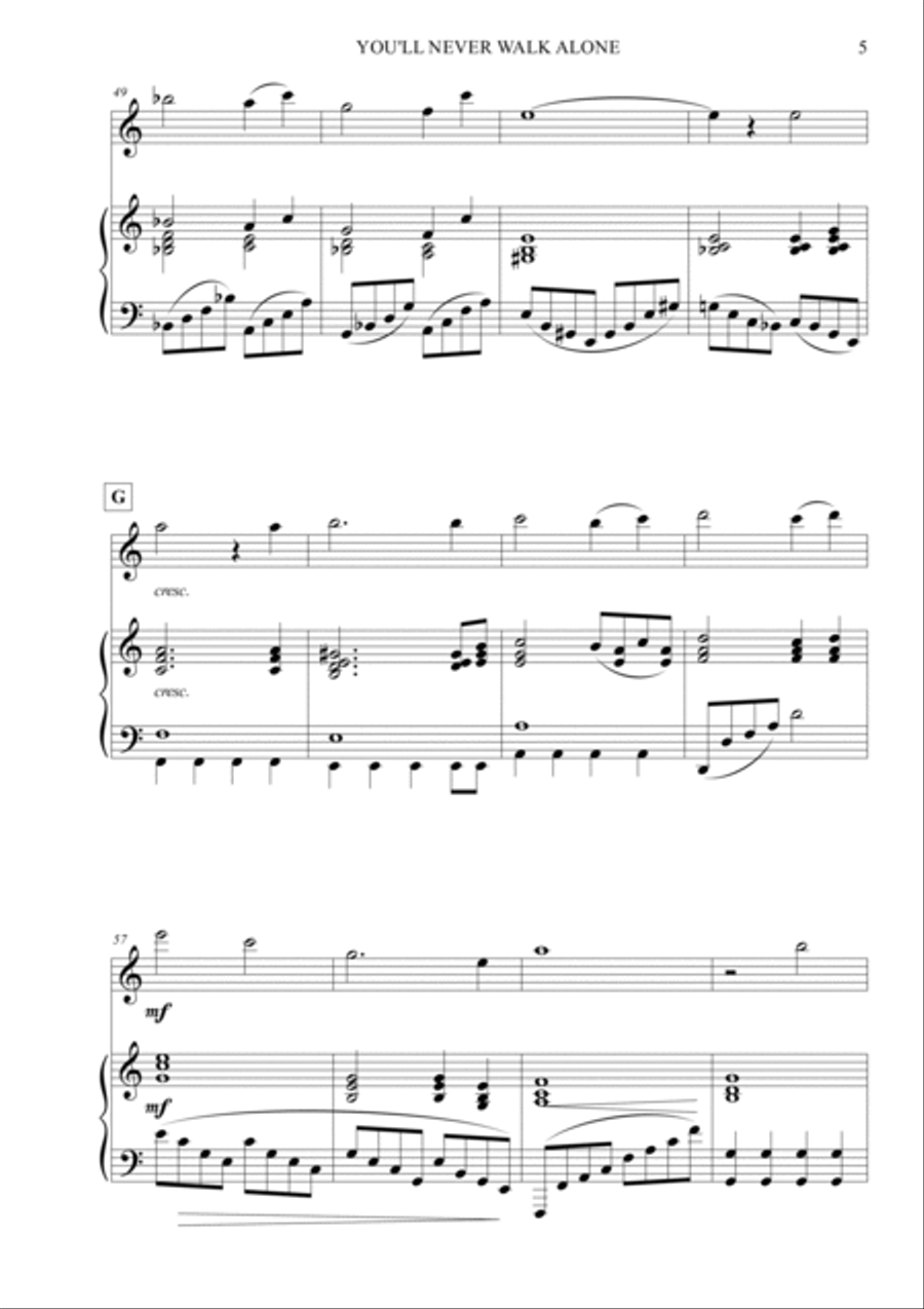 You'll Never Walk Alone Violin Solo scores gallery preview page 6