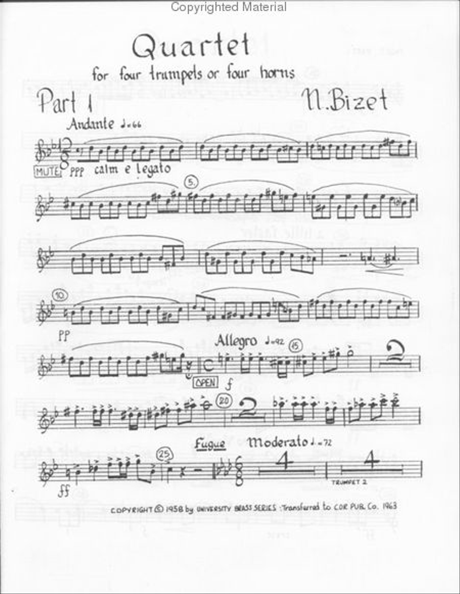 Quartet for Four Trumpets Trumpet scores gallery preview page 2