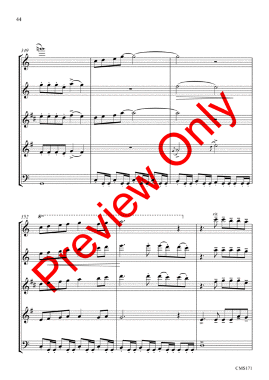 Queen Medley Fantasy Woodwind Quintet scores gallery preview page 47