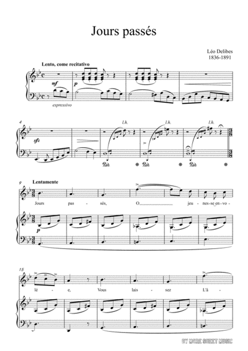 Delibes-Jours passés in g minor,for voice and piano image number null