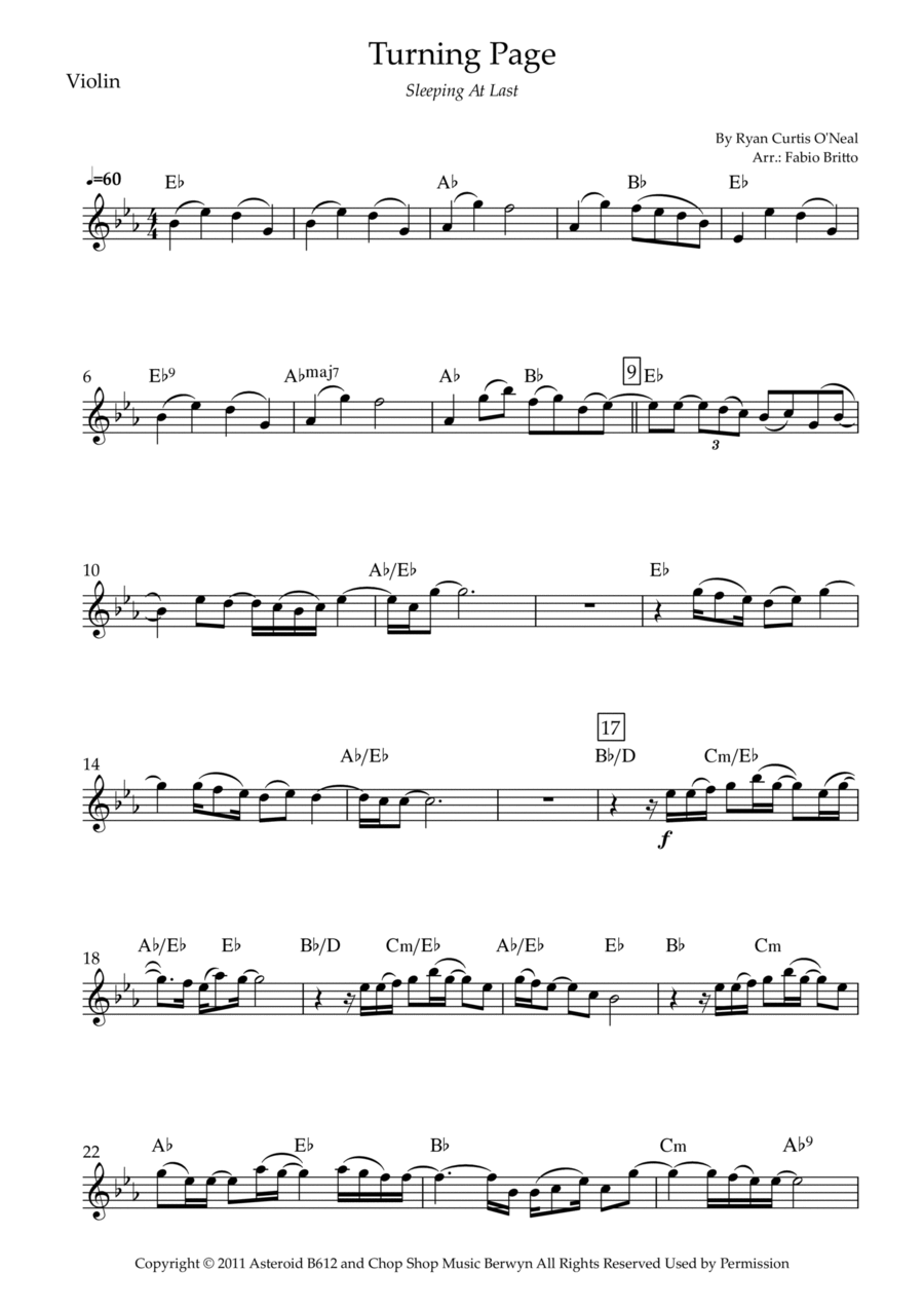 Turning Page Violin Solo scores gallery preview page 1